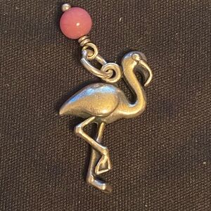 James Avery Silver Flamingo Charm with Pink Bead